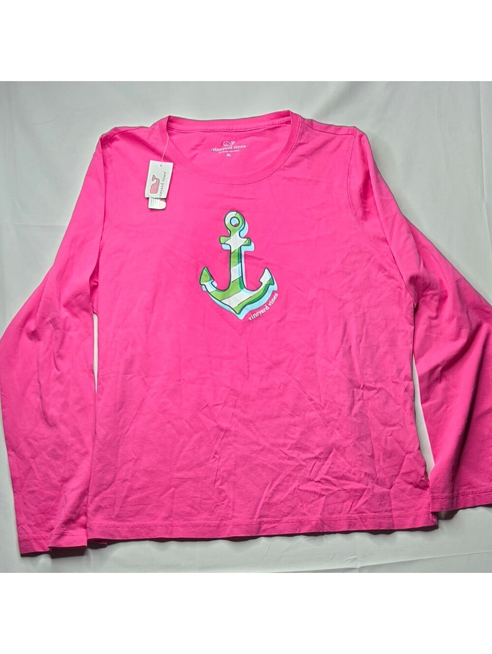 Vineyard Vines Women's Long Sleeve Graphic T-Shirt - Pink Nautical NWT x-large